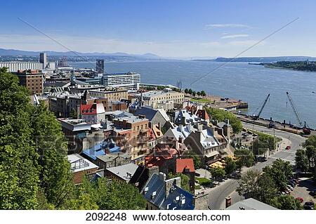 Quartier Petit Champlain By Saint Lawrence River; Quebec City Quebec Canada View Large Photo Image Stock Photo - Quartier Petit Champlain By Saint Lawrence River; Quebec City Quebec Canada. Fotosearch