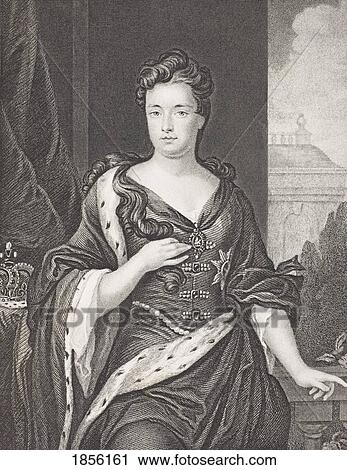 Stock Image - Queen Anne 1665 - 1714 Queen Of Great Britain From 1702 - 1714. Second Daughter Of James Ii. From The Book Gallery Of Historical Portraits Published C. 1880.. Fotosearch