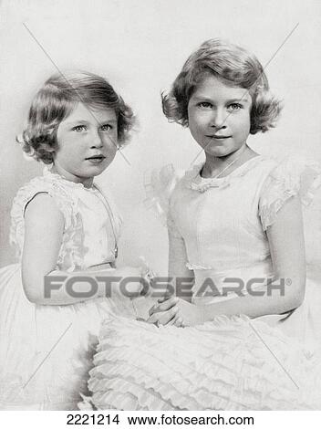 Queen Elizabeth Ii, Right, As A Princess Circa. 1937 And Princess Margaret, Left. From The Coronation Of Their Majesties King George Vi And Queen Elizabeth, Official Souvenir Programme Published 1937 View Large Photo Image Picture - Queen Elizabeth Ii, Right, As A Princess Circa. 1937 And Princess Margaret, Left. From The Coronation Of Their Majesties King George Vi And Queen Elizabeth, Official Souvenir Programme Published 1937. Fotosearch