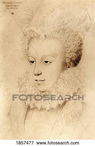 Queen Margot, Margeurite De Valois, 1553-1615 Aged 20. 1St Wife Of Henry Iv, Daughter Of Henry Ii Of France And Catherine De Medicis. From An Engraving After A Drawing By An Unknown Artist. View Large Photo Image Stock Photo - Queen Margot, Margeurite De Valois, 1553-1615 Aged 20. 1St Wife Of Henry Iv, Daughter Of Henry Ii Of France And Catherine De Medicis. From An Engraving After A Drawing By An Unknown Artist.. Fotosearch