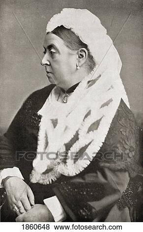 Stock Photo - Queen Victoria, 1819-1901, At The Age Of Sixty Six. From The Book V. R. I. Her Life And Empire By The Marquis Of Lorne, K. T. Now His Grace The Duke Of Argyll.. Fotosearch
