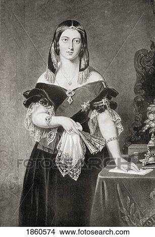 Picture - Queen Victoria, 1819-1901, In 1845 From A Painting By John Partridge. From The Book V. R. I. Her Life And Empire By The Marquis Of Lorne, K. T. Now His Grace The Duke Of Argyll.. Fotosearch