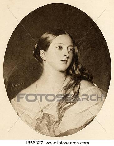 Stock Photo - Queen Victoria 1819-1901 Princess Alexandrina Victoria Of Saxe-Coburg In 1843 From The Picture By F. Winterhalter. From The Book The Letters Of Queen Victoria 1844-1853 Vol Iipublished 1907.. Fotosearch