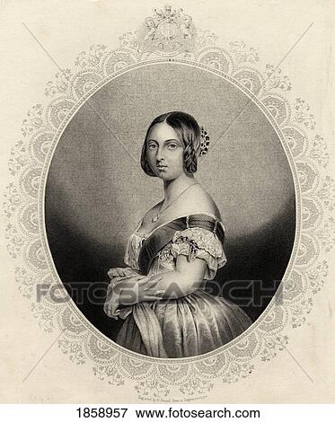 Stock Photo - Queen Victoria, 1819-1901 Princess Alexandrina Victoria Of Saxe-Coburg. Engraved By D. Pound From A Daguerreotype, 19Th Century.. Fotosearch