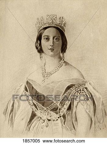 Stock Photography - Queen Victoria, 1819-1901. Princess Alexandrina Victoria Of Saxe-Coburg. From A Portrait By Dalton After F. Winterhalter. From The Book ÃƒÂ¢Ã¢â€šÂ¬Ã…â€œThe Girlhood Of Queen Victoria 1832-1840 Vol IiÃƒÂ¢Ã¢â€šÂ¬Ã‚Â Published 1912.. Fotosearch