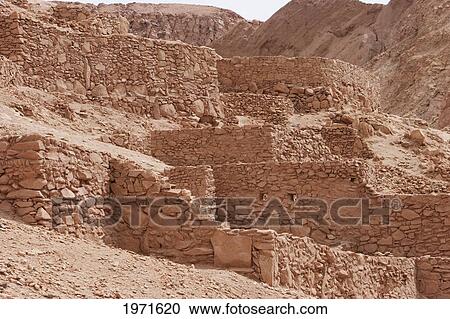 Stock Image - Quitor Pucara, A Pre-Columbian Fortress Built On A Cliff Near San Pedro De Atacama, Antofagasta Region, Chile. Fotosearch