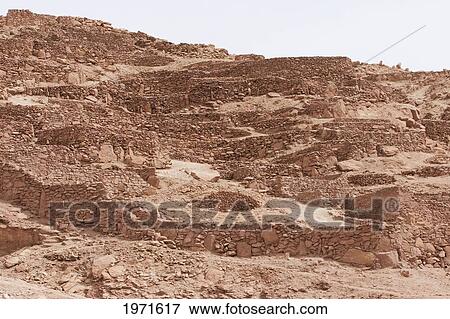 Stock Photo - Quitor Pucara, A Pre-Columbian Fortress Built On A Cliff Near San Pedro De Atacama, Antofagasta Region, Chile. Fotosearch