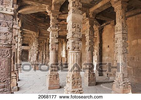 Stock Photo - Quwwat-Ul-Islam Masjid, Qutab Minar, Delhi, India. Fotosearch