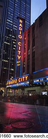 Radio City Music Hall At Night, Midtown Mahnhattan, New York, Usa. 
 
 (C) Marc Jackson/Axiom View Large Photo Image Stock Image - Radio City Music Hall At Night, Midtown Mahnhattan, New York, Usa. 
 
 (C) Marc Jackson/Axiom. Fotosearch