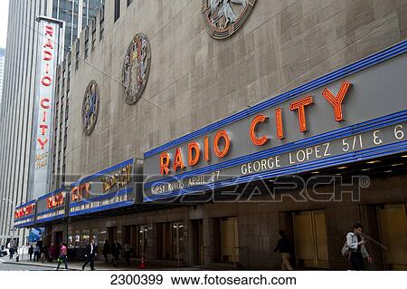 Radio City Music Hall, Famous Entertainment Venue Located In Rockefeller Center, Midtown Manhattan, New York, Usa View Large Photo Image Stock Photo - Radio City Music Hall, Famous Entertainment Venue Located In Rockefeller Center, Midtown Manhattan, New York, Usa. Fotosearch