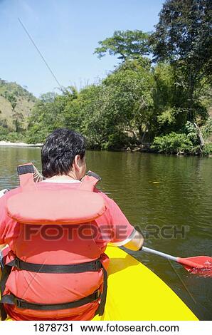 Stock Image - Rafting Down Don Diego River; Colombia. Fotosearch
