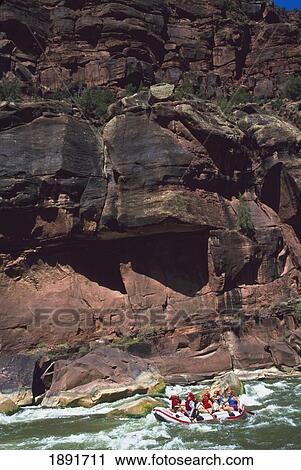 Stock Image - Rafting On Colorado River In Grand Canyon. Fotosearch