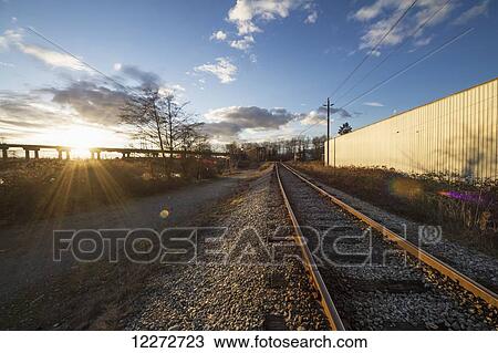 Stock Image - Railway bridge over the Seymour River, North Vancouver, British Columbia, Canada. Fotosearch