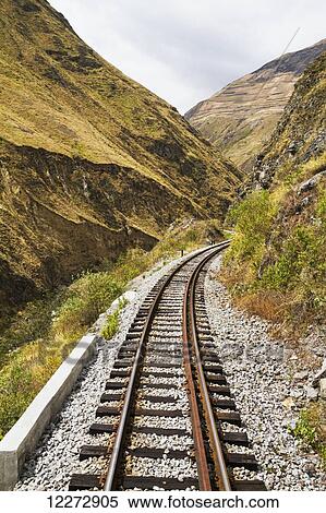 Railway tracks around Nariz del Diablo (Devil's Nose), Chimborazo, Ecuador View Large Photo Image Stock Photography - Railway tracks around Nariz del Diablo (Devil's Nose), Chimborazo, Ecuador. Fotosearch