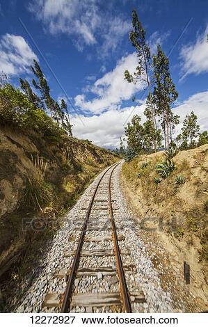 Railway tracks between Ambato and Urbina, Tungurahua, Ecuador View Large Photo Image Stock Photo - Railway tracks between Ambato and Urbina, Tungurahua, Ecuador. Fotosearch