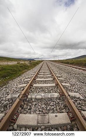 Stock Photo - Railway tracks by Urbina Railway Station, Urbina, Chimborazo, Ecuador. Fotosearch