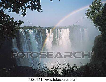Rainbow In Front Of Victoria Falls View Large Photo Image Stock Image - Rainbow In Front Of Victoria Falls. Fotosearch