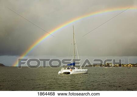 Stock Photo - Rainbow Over Bateman's Bay, Australia. Fotosearch