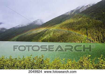 Rainbow Over Duffey Lake, Duffey Lake Provincial Park, British Columbia View Large Photo Image Picture - Rainbow Over Duffey Lake, Duffey Lake Provincial Park, British Columbia. Fotosearch