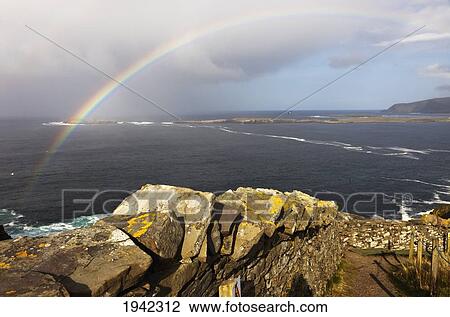 Rainbow Over Rocks At Sumburgh Head; Shetland Scotland View Large Photo Image Stock Image - Rainbow Over Rocks At Sumburgh Head; Shetland Scotland. Fotosearch