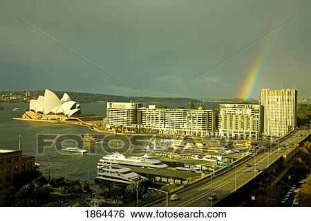Stock Photograph - Rainbow, Sydney Opera House, Sydney, Australia. Fotosearch