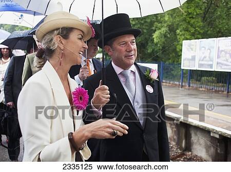 Rainy Day On Lady's Day At Royal Ascot; England, Uk View Large Photo Image Stock Photography - Rainy Day On Lady's Day At Royal Ascot; England, Uk. Fotosearch