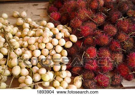 Rambutan, Fresh Fruit Stall View Large Photo Image Picture - Rambutan, Fresh Fruit Stall. Fotosearch