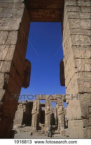 Stock Image - Ramesseum, Memorial Temple Of Pharaoh Ramesses Ii. Fotosearch