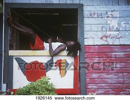 Stock Photography - Rasta Man Relaxing, Near Tivoli. Fotosearch
