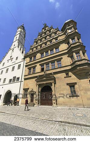 Rathaus (Town Hall), Rothenburg-ob-der-Tauber, Bavaria, Germany View Large Photo Image Stock Photo - Rathaus (Town Hall), Rothenburg-ob-der-Tauber, Bavaria, Germany. Fotosearch