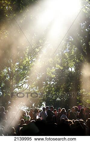 Rays Of Sunlight Coming Through The Trees Over Clubbers At Lovebox Festival In Victoria Park, London, Uk View Large Photo Image Stock Photography - Rays Of Sunlight Coming Through The Trees Over Clubbers At Lovebox Festival In Victoria Park, London, Uk. Fotosearch