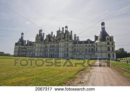 Rear View Of The Chateau De Chambord, France View Large Photo Image Stock Photo - Rear View Of The Chateau De Chambord, France. Fotosearch