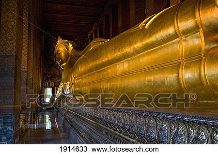 Reclining Buddha Statue In Wat Pho View Large Photo Image Stock Image - Reclining Buddha Statue In Wat Pho. Fotosearch