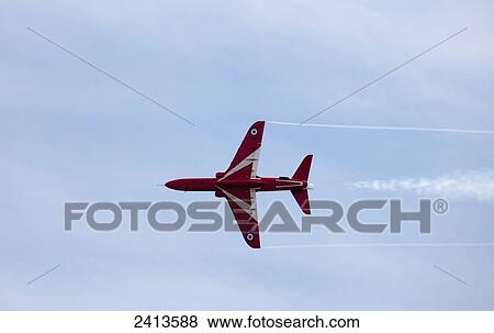 Stock Photo - Red Arrows display team; Sunderland, Tyne and Wear, England. Fotosearch