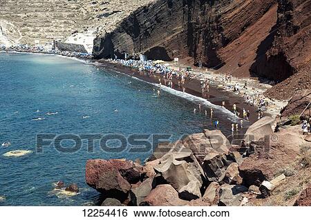 Red Beach near Akrotiri; Santorini, Greece View Large Photo Image Stock Photograph - Red Beach near Akrotiri; Santorini, Greece. Fotosearch