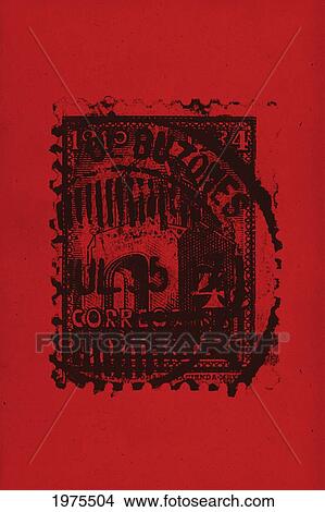 Red Mark, Stamp On Red Background (Mixed Media). View Large Photo Image Picture - Red Mark, Stamp On Red Background (Mixed Media).. Fotosearch