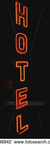 Red Neon Sign Saying Hotel View Large Photo Image Stock Image - Red Neon Sign Saying Hotel. Fotosearch
