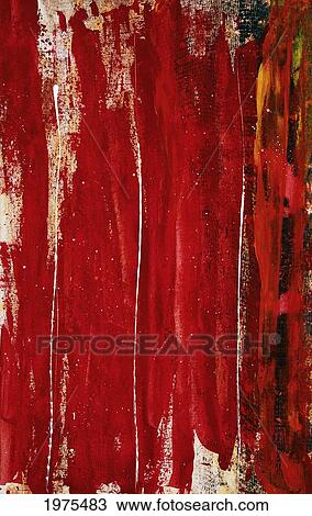 Stock Image - Red Study #1, Abstract Painting In Red (Acrylic Painting).. Fotosearch