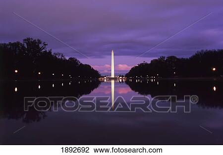 Reflecting Pool And Washington Monument At Dusk View Large Photo Image Stock Image - Reflecting Pool And Washington Monument At Dusk. Fotosearch