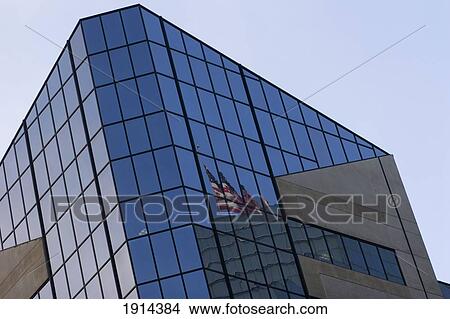 Picture - Reflection Of American Flags. Fotosearch