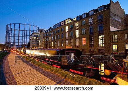 Stock Image - Regents Canal In Hackney; London, Uk. Fotosearch