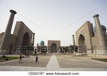 Stock Photo - Registan Square; Samarkand, Uzbekistan. Fotosearch