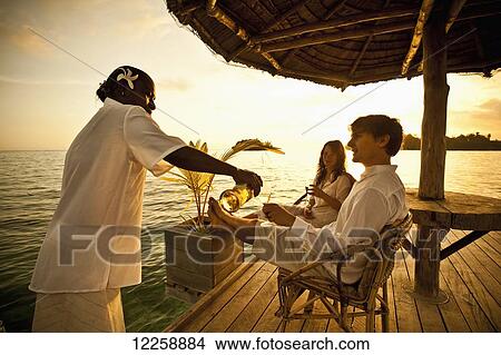 Picture - Relaxing at a Solomon Island resort, near Gizo; Western Province, Solomon Islands. Fotosearch