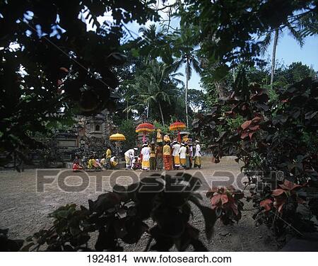 Religious Procession; Ubud, Bali, Indonesia View Large Photo Image Picture - Religious Procession; Ubud, Bali, Indonesia. Fotosearch