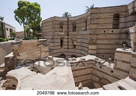 Stock Photo - Remains Of A Roman Tower By The Coptic Museum, Cairo, Al Qahirah, Egypt. Fotosearch
