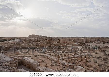 Picture - Remains Of The Church Of The Virgin St. Mary, (Built 385 - 412 Ce), Known Asthe Great Basilica, Abu Mena, Egypt. Fotosearch
