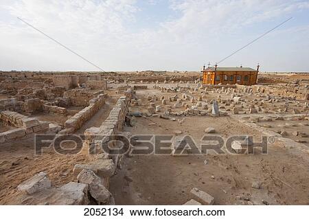 Picture - Remains Of The Church Of The Virgin St. Mary, (Built 385 - 412 Ce), Known Asthe Great Basilica, Abu Mena, Egypt. Fotosearch