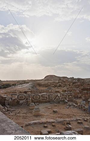 Stock Image - Remains Of The Church Of The Virgin St. Mary, (Built 385 - 412 Ce), Known Asthe Great Basilica, Abu Mena, Egypt. Fotosearch