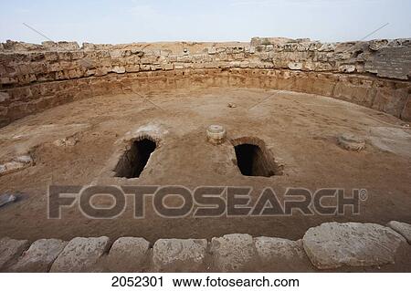 Stock Image - Remains Of The Church Of The Virgin St. Mary, (Built 385 - 412 Ce), Known Asthe Great Basilica, Abu Mena, Egypt. Fotosearch