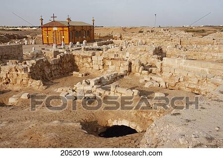 Stock Photo - Remains Of The Church Of The Virgin St. Mary, (Built 385 - 412 Ce), Known Asthe Great Basilica, Abu Mena, Egypt. Fotosearch